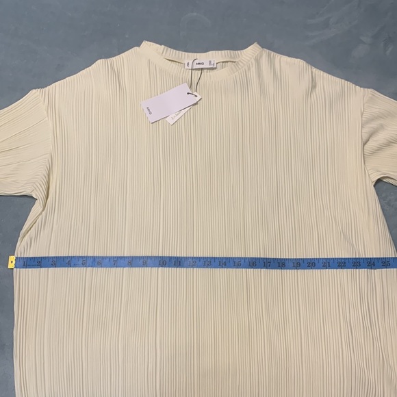 MANGO Plissé Dress, Size S, Color Cream - Picture 6 of 6